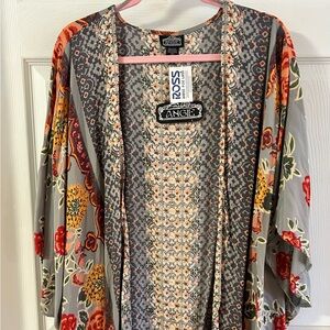 Angie Colorful Floral Kimono NWT - 2X